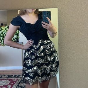 Black formal dress with sequin bottom